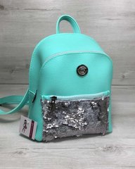 Молодежный рюкзак «Бонни» с паетками мятного цвета (Арт. 44412) | 1 шт.
