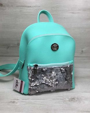 Молодежный рюкзак «Бонни» с паетками мятного цвета (Арт. 44412) | 1 шт.