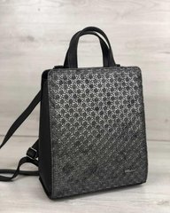 Молодіжний каркасний сумка-рюкзак чорного кольору зі вставкою срібло (Арт. 44806) | 1 шт.