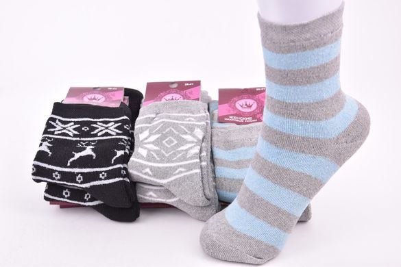 Шкарпетки жіночі з малюнком МАХРА бавовна (Арт. MEM32700/MIX) | 12 пар