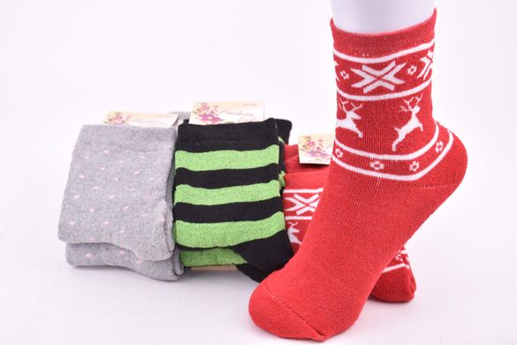 Шкарпетки жіночі з малюнком МАХРА бавовна (Арт. MEM32700/MIX) | 12 пар