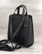 Молодежный каркасный сумка-рюкзак черного цвета со вставкой серебро (Арт. 44806) | 1 шт.