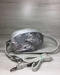 Женская сумка на пояс- клатч WeLassie серебряного цвета Пайетки серебро-серебро (Арт. 60209) | 1 шт.
