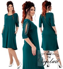 Женское нарядное платье с карманами (KL201/Green)
