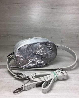Жіноча сумка на пояс- клатч WeLassie срібного кольору Пайєтками срібло-срібло (Арт. 60209) | 1 шт.