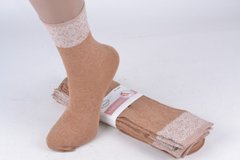 Шкарпетки капронові з візерунком (AL606/Beige) | 10 пар