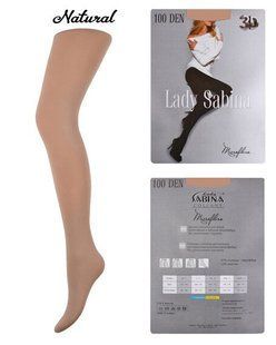 Колготки Lady Sabina 100 den 3D Microfibra Natural р.3 (Арт.LS100/3D) | 5 шт.