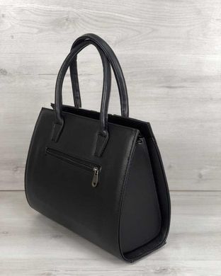 Женская сумка Бочонок черного цвета со вставкой барбери (Арт. 31626) | 1 шт.