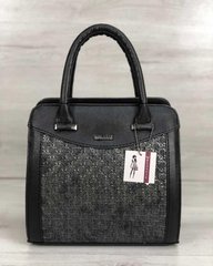 Каркасная женская сумка Эбби черного цвета со вставками серебро (Арт. 32403) | 1 шт.