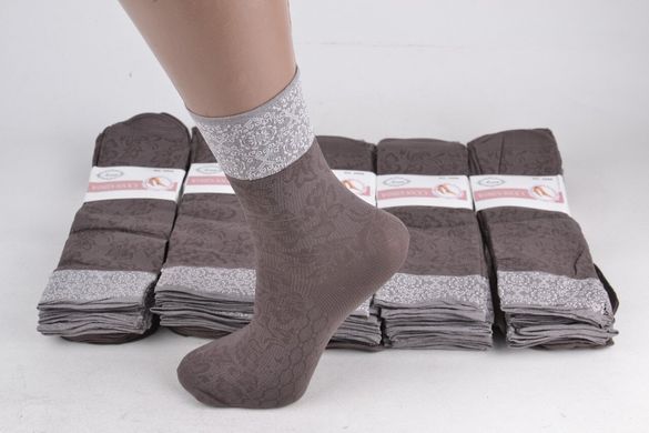 Шкарпетки капронові з візерунком (AL606/Gray) | 10 пар