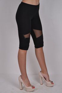 Капри женские однотонные "Viscose" (AT314/Black) | 3 пары