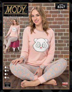 Пижама женская "Кофта & Штаны" COTTON (Арт. R8247) | 4 шт.