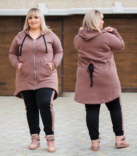 Спортивный костюм женский на флисе БАТАЛ (Арт. KL370/B/Mocha)