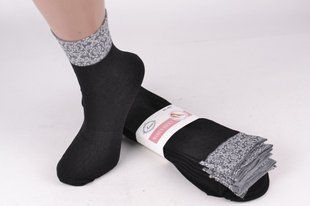 Носки капроновые с узором (AL606/Black) | 10 пар