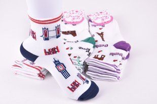 Шкарпетки жіночі з малюнком COTTON (Арт. ME32112) | 12 пар