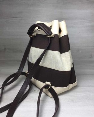 Молодежный сумка-рюкзак Резинка кофейного с бежевым цвета (Арт. 44502) | 1 шт.