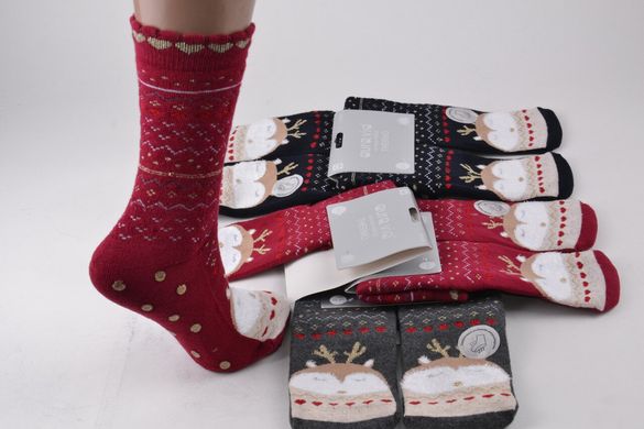 Жіночі шкарпетки з малюнком Махра "Cotton" (Арт. NPVX83/38-41) | 5 пар