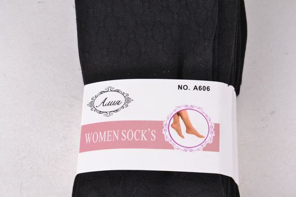 Шкарпетки капронові з візерунком (AL606/Black) | 10 пар
