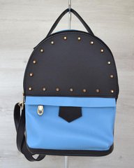 Рюкзак зверху шипи чорний c блакитним (Арт. 43402) | 1 шт.