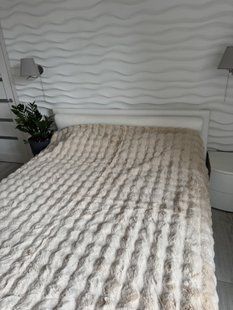 Плед-покрывало ЕВРО Королевский Кролик 200х230 см. (Арт. TP16-338/L.Beige) | 1 шт.