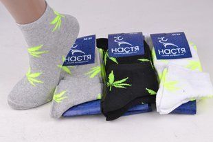Жіночі Бавовняні шкарпетки з малюнком (PT132) | 12 пар