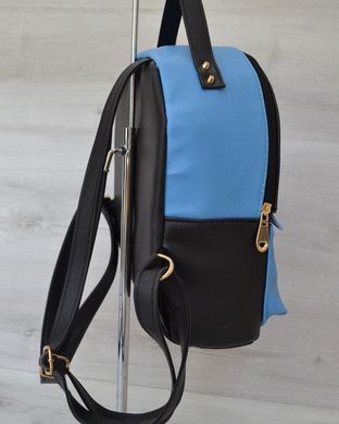 Рюкзак сверху шипы черный c голубым (Арт. 43402) | 1 шт.