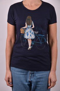 Футболка женская с рисунком "Cotton" (Арт. AR037/1) | 4 шт.