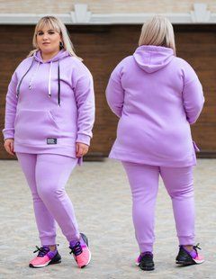 Спортивный костюм женский на флисе БАТАЛ (Арт. KL371/B/Lavender)