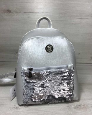 Молодежный рюкзак «Бонни» с паетками серебряного цвета (Арт. 44411) | 1 шт.