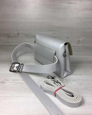 Женская сумка на пояс- клатч Белла серебряного цвета (Арт. 60611) | 1 шт.