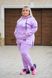 Спортивный костюм женский на флисе БАТАЛ (Арт. KL371/B/Lavender)