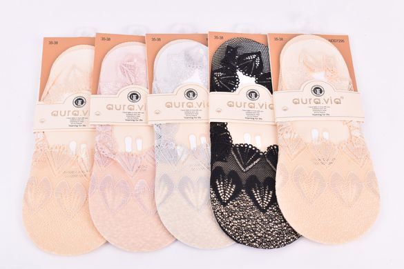 Шкарпетки-сліди жіночі "AURA" Cotton Мереживо (Арт. NDD7295) | 30 пар