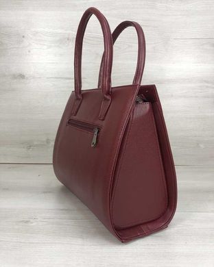Жіноча сумка Бочонок бордового кольору зі вставкою бордовий крокодил (Арт. 31622) | 1 шт.