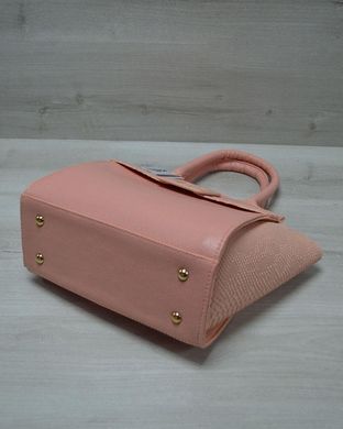 Молодежная женская сумка Комбинированная пудрового цвета с пудровым ремнем (Арт. 52210) | 1 шт.