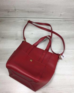Молодежная женская сумка Милана с классическим ремнем красного цвета (Арт. 54922) | 1 шт.