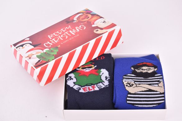 Носки мужские "Merry Christmas" в подарочной упаковке МАХРА (Арт. Y104/6) | 1 компл.