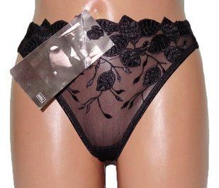 Трусики бікіні листочок Чорний (LV6505) | 12 шт.