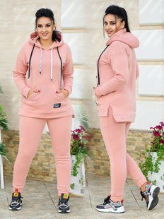 Спортивний костюм жіночий на флісі (Арт. KL371/N/Pink)