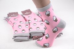 Шкарпетки жіночі з малюнком ХЛОПОК (Арт. ME42108/1) | 12 пар