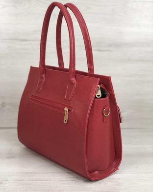 Каркасна жіноча сумка з накладною кишенею лаковий червоний (Арт. 31006) | 1 шт.