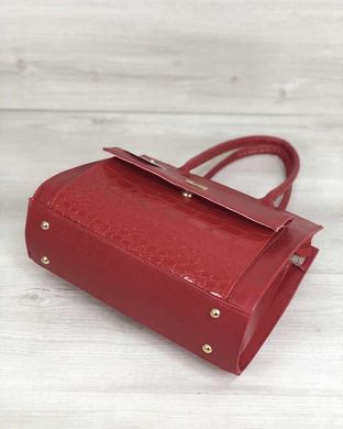 Каркасна жіноча сумка з накладною кишенею лаковий червоний (Арт. 31006) | 1 шт.