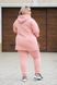 Спортивный костюм женский на флисе БАТАЛ (Арт. KL371/B/Pink)