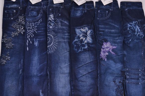 Лосины под джинс с рисунком р. 46-50 (A729) | 12 пар