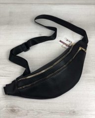 Женская сумка Бананка на два отделения черного цвета (Арт. 60901) | 1 шт.