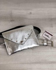 Женская сумка на пояс серебряного цвета (Арт. 99101) | 1 шт.