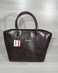 Класична жіноча сумка «Дві змійки» коричневий крокодил (Арт. 11521) | 1 шт.