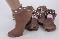 Шкарпетки жіночі капронові з намистинками Шоколад (C239/CH) | 10 пар