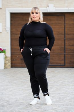 Спортивні штани жіночі на флісі Батал (Арт. KL374/B/Black)
