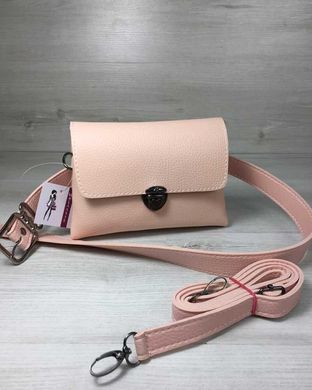 Жіноча сумка на пояс- клатч Белла пудровий кольору (Арт. 60610) | 1 шт.