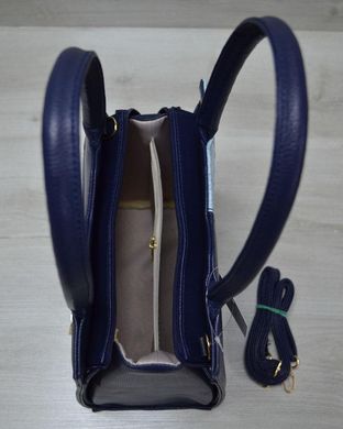 Класична жіноча сумка Трикутник синього кольору з блакитним крокодилом (Арт. 31707) | 1 шт.